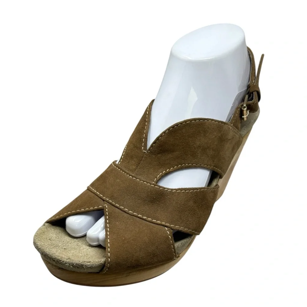 Earthies‎ Monaco Rustic Brown suede  Slingback Sandals